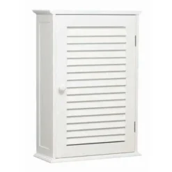 White Wood Wall Cabinet With One Inner Shelf