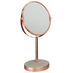 Neptune Round Swivel Bathroom Mirror - Concrete & Copper -Bathroom Furniture 1601637 d1