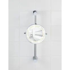 Wenko Power-Loc LED Carpi 5x Magnification Wall Mounted Mirror -Bathroom Furniture 20907100 d2
