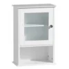 White Wood Wall Cabinet With Single Glass Door 2 White Wood Wall Cabinet With Single Glass Door -Bathroom Furniture 2402057l