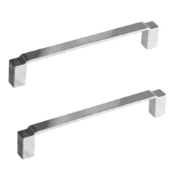 2 X York Chrome Art Deco Strap Additional Handles - L172mm (158mm Centres)