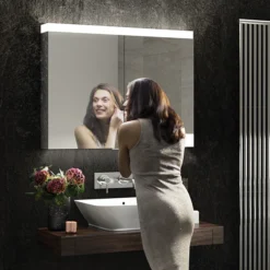 HIB Apex 100 LED Illuminated Mirror Cabinet -Bathroom Furniture 47300 d4