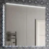 HIB Ether 80 LED Illuminated Aluminium Mirror Cabinet -Bathroom Furniture 50700 l