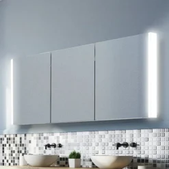 HIB Paragon 120 LED Illuminated Aluminium Mirror Cabinet 5 HIB Paragon 120 LED Illuminated Aluminium Mirror Cabinet -Bathroom Furniture 52100 l