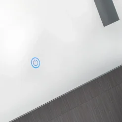 Searchlight Illuminated 2 Light Touch Bathroom Mirror With Shaver Socket -Bathroom Furniture 7450 d2