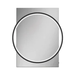 HIB Solas 50 LED Illuminated Mirror (Matt Black Frame) -Bathroom Furniture 79520500 d1