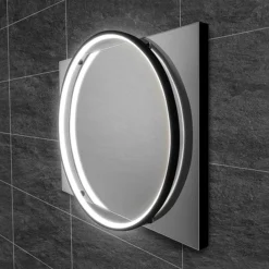 HIB Solas 50 LED Illuminated Mirror (Matt Black Frame) -Bathroom Furniture 79520500 l