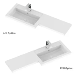 Apollo2 1100 Gloss Grey Combination Furniture Pack (excl. Pan + Cistern) W. Matt Black Handles -Bathroom Furniture ap1100gmbd1n