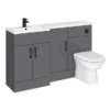 Apollo2 1500 Gloss Grey Combination Furniture Pack (excl. Pan + Cistern) W. Matt Black Handles -Bathroom Furniture ap1500gmbd3