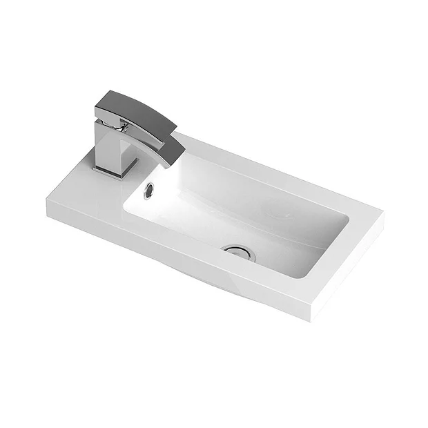 Apollo2 505mm Gloss Grey Compact Floor Standing Vanity Unit W. Matt Black Handles 3 Apollo2 505mm Gloss Grey Compact Floor Standing Vanity Unit W. Matt Black Handles