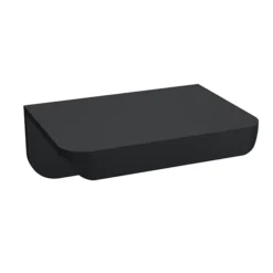 Arezzo Matt Grey Mirrored Wall Hung Tall Storage Cabinet With Matt Black Handles