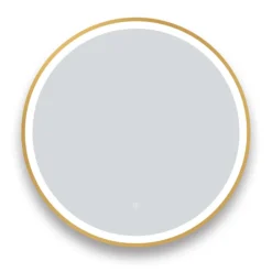 Arezzo Brushed Brass 700mm Round LED Illuminated Anti-Fog Bathroom Mirror -Bathroom Furniture arzim09bb d2