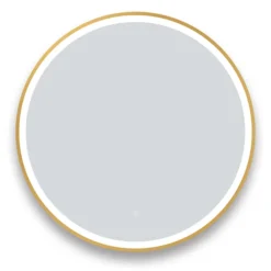 Arezzo Brushed Brass 800mm Round LED Illuminated Anti-Fog Bathroom Mirror -Bathroom Furniture arzim10bb d1