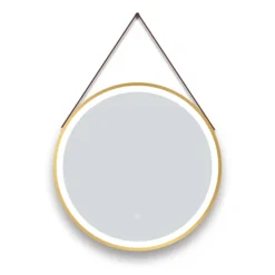 Arezzo Brushed Brass Hanging 600mm Round LED Illuminated Anti-Fog Bathroom Mirror 8 Arezzo Brushed Brass Hanging 600mm Round LED Illuminated Anti-Fog Bathroom Mirror -Bathroom Furniture arzim11bb d1