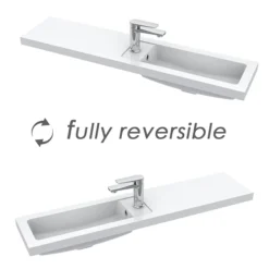 Arezzo 1100 Matt Blue Slimline Combination Vanity Unit (Brushed Brass Flush & Handles) -Bathroom Furniture az11bbbsl n d5