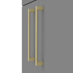 Arezzo 1100 Matt Grey Semi-Recessed Square Combination Vanity Unit (Brushed Brass Flush & Handles) -Bathroom Furniture az11gbrsh d1