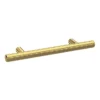 1 X Arezzo Industrial Style Knurled 'T' Bar Brushed Brass Handle (96mm Centres) -Bathroom Furniture az30l