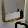 Arezzo Brushed Brass 550 X 1000mm Mirror With Shelf 2 Arezzo Brushed Brass 550 X 1000mm Mirror With Shelf -Bathroom Furniture az55100bb d2