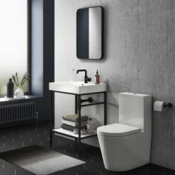 Arezzo Matt Black 700 X 500 Rectangular Mirror -Bathroom Furniture az57mb d1 1