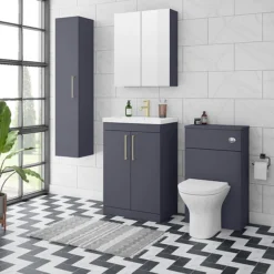 Arezzo 500 Matt Blue WC Unit With Cistern + Modern Pan 10 Arezzo 500 Matt Blue WC Unit With Cistern + Modern Pan -Bathroom Furniture az5wcb d3