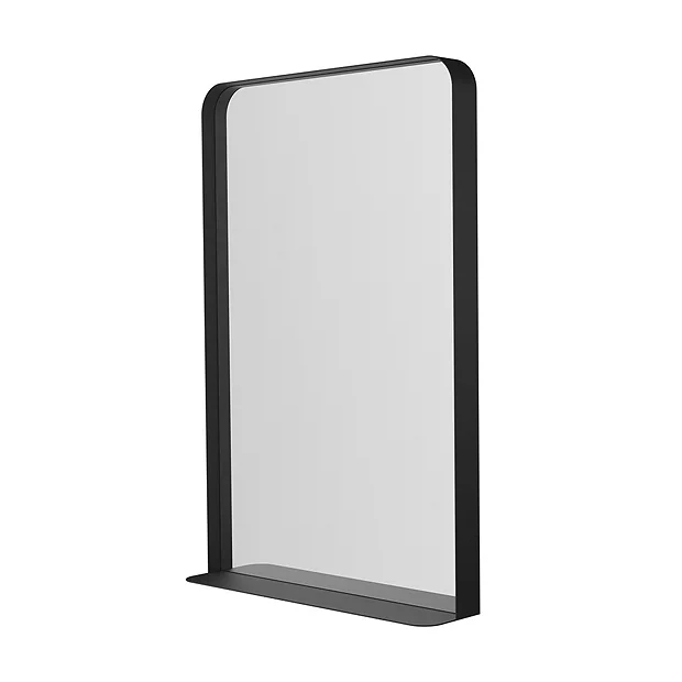Arezzo Matt Black 500 X 750mm Mirror With Shelf 4 Arezzo Matt Black 500 X 750mm Mirror With Shelf - Image 2
