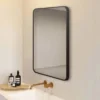 Arezzo Matt Black 800 X 600 Rectangular Mirror -Bathroom Furniture az68cvmb d2