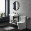 Arezzo Matt Black 700mm Round Mirror -Bathroom Furniture az7brm d1n