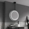 Arezzo Matt Black 600mm Hanging LED Illuminated Bathroom Mirror With Infrared Sensor & Anti-Fog 2 Arezzo Matt Black 600mm Hanging LED Illuminated Bathroom Mirror With Infrared Sensor & Anti-Fog -Bathroom Furniture az9203mb d2