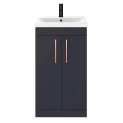 Arezzo 500 Matt Blue Floor Standing Vanity Unit With Rose Gold Handles 9 Arezzo 500 Matt Blue Floor Standing Vanity Unit With Rose Gold Handles -Bathroom Furniture azb5fsvrg d2
