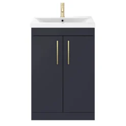 Arezzo 600 Matt Blue Floor Standing Vanity Unit With Brushed Brass Handles 12 Arezzo 600 Matt Blue Floor Standing Vanity Unit With Brushed Brass Handles -Bathroom Furniture azb6fsvbb nd1