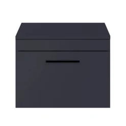 Arezzo Wall Hung Countertop Vanity Unit - Matt Blue - 600mm With Matt Black Handle 10 Arezzo Wall Hung Countertop Vanity Unit - Matt Blue - 600mm With Matt Black Handle -Bathroom Furniture azb6whwbk d3