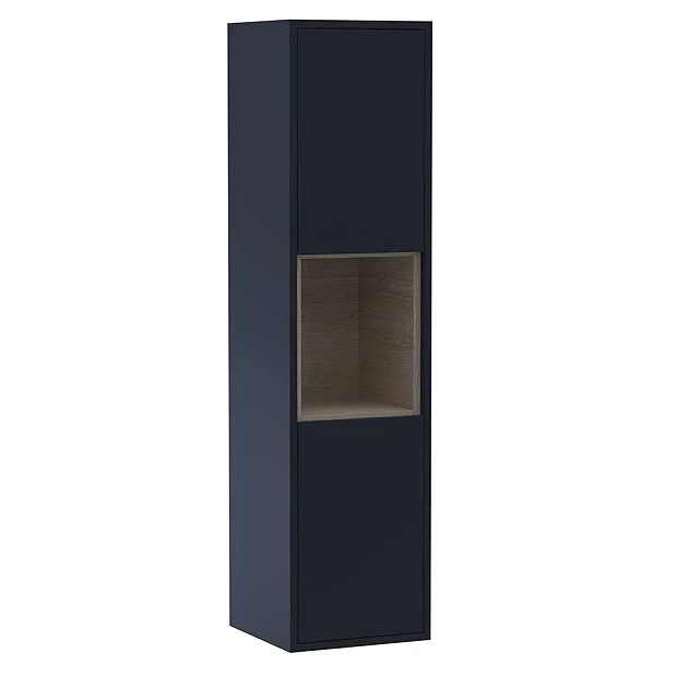 Arezzo Senza 1400mm Matt Blue / Vicenza Oak Wall Hung Tall Unit 4 Arezzo Senza 1400mm Matt Blue / Vicenza Oak Wall Hung Tall Unit - Image 2