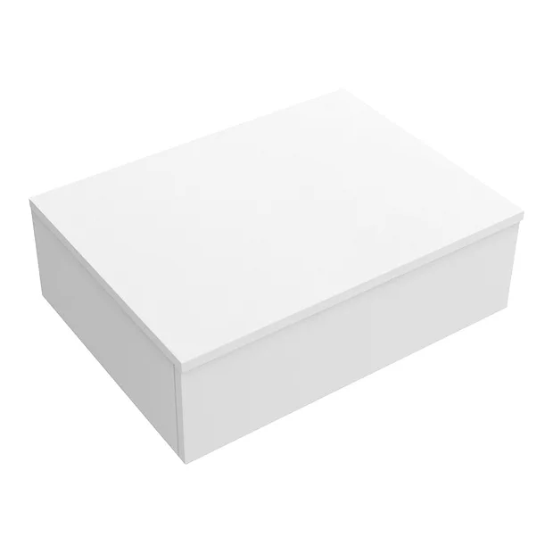 Arezzo Wall Hung Countertop Basin Shelf With Drawer - Matt White - 600 X 450mm 4 Arezzo Wall Hung Countertop Basin Shelf With Drawer - Matt White - 600 X 450mm - Image 2
