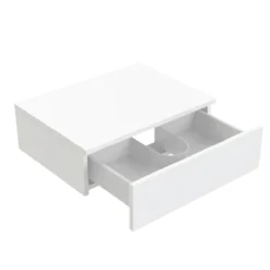 Arezzo Wall Hung Countertop Basin Shelf With Drawer - Matt White - 600 X 450mm 8 Arezzo Wall Hung Countertop Basin Shelf With Drawer - Matt White - 600 X 450mm -Bathroom Furniture azctwht6d1