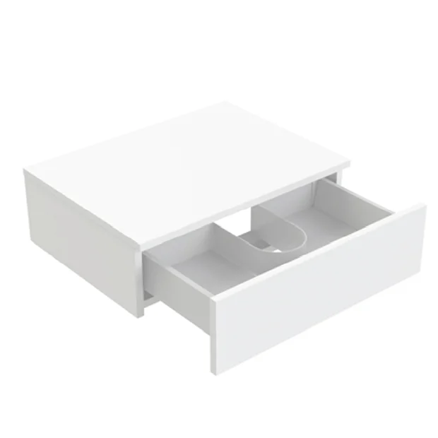 Arezzo Wall Hung Countertop Basin Shelf With Drawer - Matt White - 600 X 450mm 5 Arezzo Wall Hung Countertop Basin Shelf With Drawer - Matt White - 600 X 450mm - Image 3