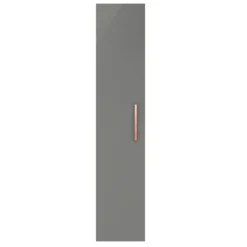 Arezzo Matt Grey Wall Hung Tall Storage Cabinet With Rose Gold Handle -Bathroom Furniture azg14whcrg d1
