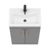 Arezzo 600 Matt Grey Floor Standing Vanity Unit With Rose Gold Handles -Bathroom Furniture azg6fsvrgd6