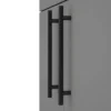 Arezzo Floor Standing Countertop Vanity Unit - Matt Grey - 600mm With Industrial Style Matt Black Handles