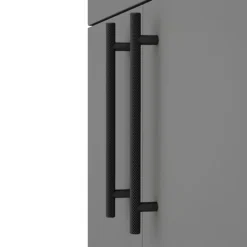 Arezzo Floor Standing Countertop Vanity Unit - Matt Grey - 600mm With Industrial Style Matt Black Handles