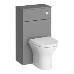 Arezzo Grey Wall Hung Sink Vanity Unit + Toilet Package With Chrome Handle -Bathroom Furniture azgchwhp1 n d7