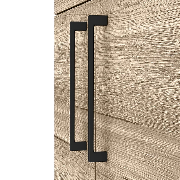 Arezzo Floor Standing Vanity Unit - Rustic Oak - 500mm With Matt Black Handles 7 Arezzo Floor Standing Vanity Unit - Rustic Oak - 500mm With Matt Black Handles - Image 5