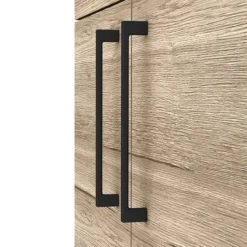 Arezzo Floor Standing Vanity Unit - Rustic Oak - 600mm With Matt Black Handles -Bathroom Furniture azro6fsvmb d3