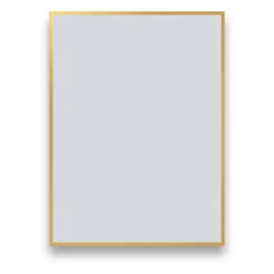 Arezzo Brushed Brass Square Edge Framed Bathroom Mirror - 800 X 600mm -Bathroom Furniture azs68bb d1