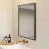 Arezzo Matt Black Square Edge Framed Bathroom Mirror - 800 X 600mm