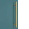 Arezzo Wall Hung Tall Storage Cabinet - Matt Teal Green - With Brushed Brass Chrome Handle -Bathroom Furniture aztg14whcbbis d1