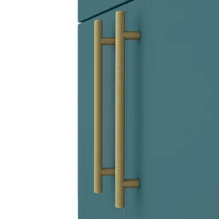 Arezzo Floor Standing Vanity Unit - Matt Green - 500mm With Industrial Style Brushed Brass Handles