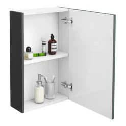 Brooklyn 450mm Gloss Grey Bathroom Mirror Unit