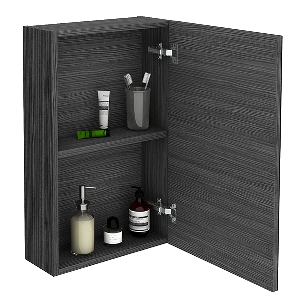 Brooklyn 450mm Black Bathroom Mirror Unit 3 Brooklyn 450mm Black Bathroom Mirror Unit