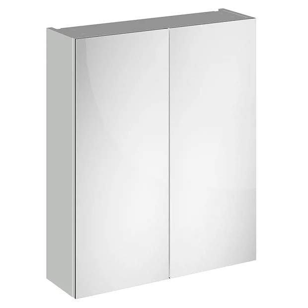 Brooklyn 600mm Grey Mist Bathroom Mirror Cabinet - 2 Door 4 Brooklyn 600mm Grey Mist Bathroom Mirror Cabinet - 2 Door - Image 2