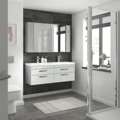Brooklyn 600mm Grey Mist Bathroom Mirror & Fascia Cabinet 7 Brooklyn 600mm Grey Mist Bathroom Mirror & Fascia Cabinet -Bathroom Furniture b6gmwmf d1